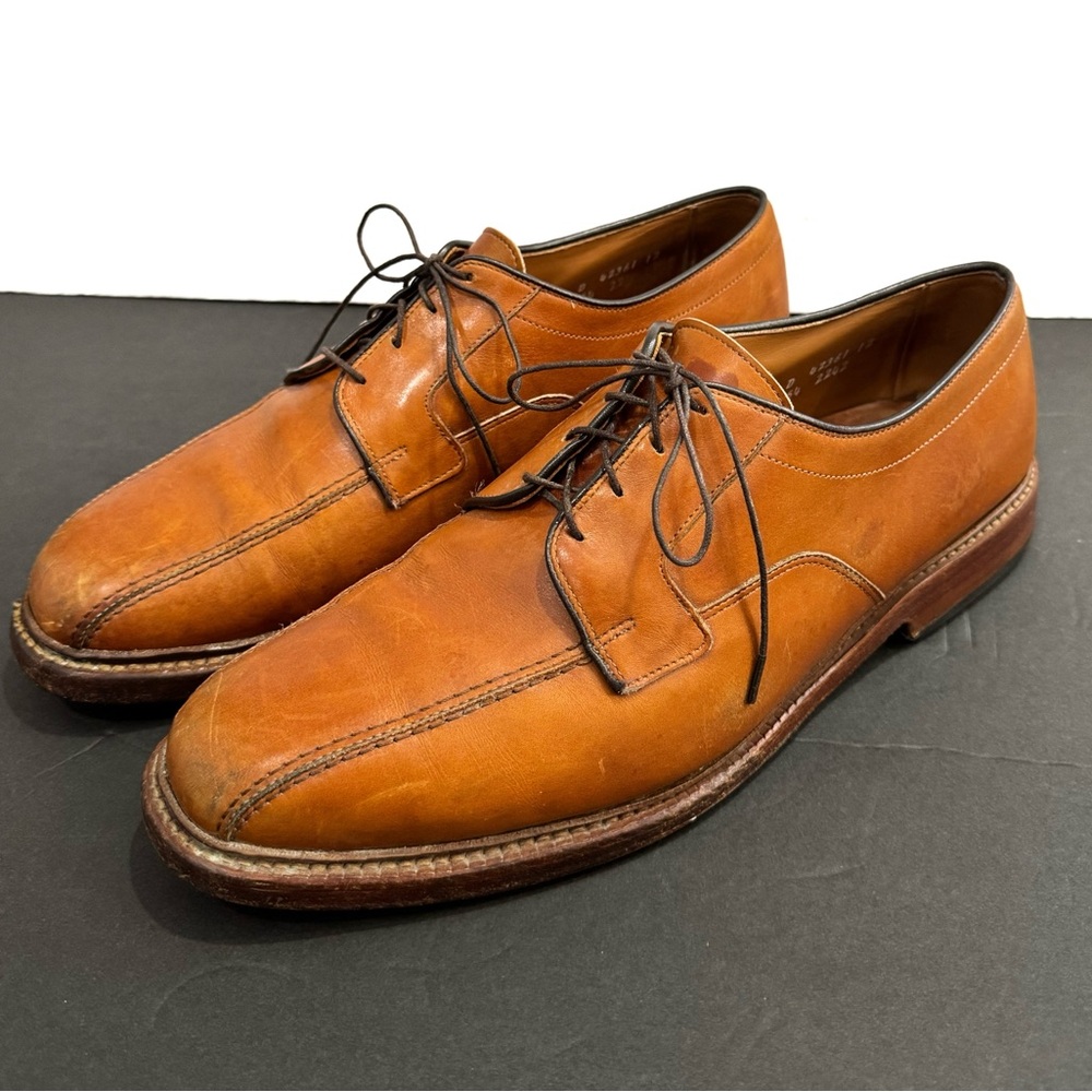 Allen Edmonds Mens Leather Oxford Shoe 11.5 D Hillcrest Lace Up Cognac Brown